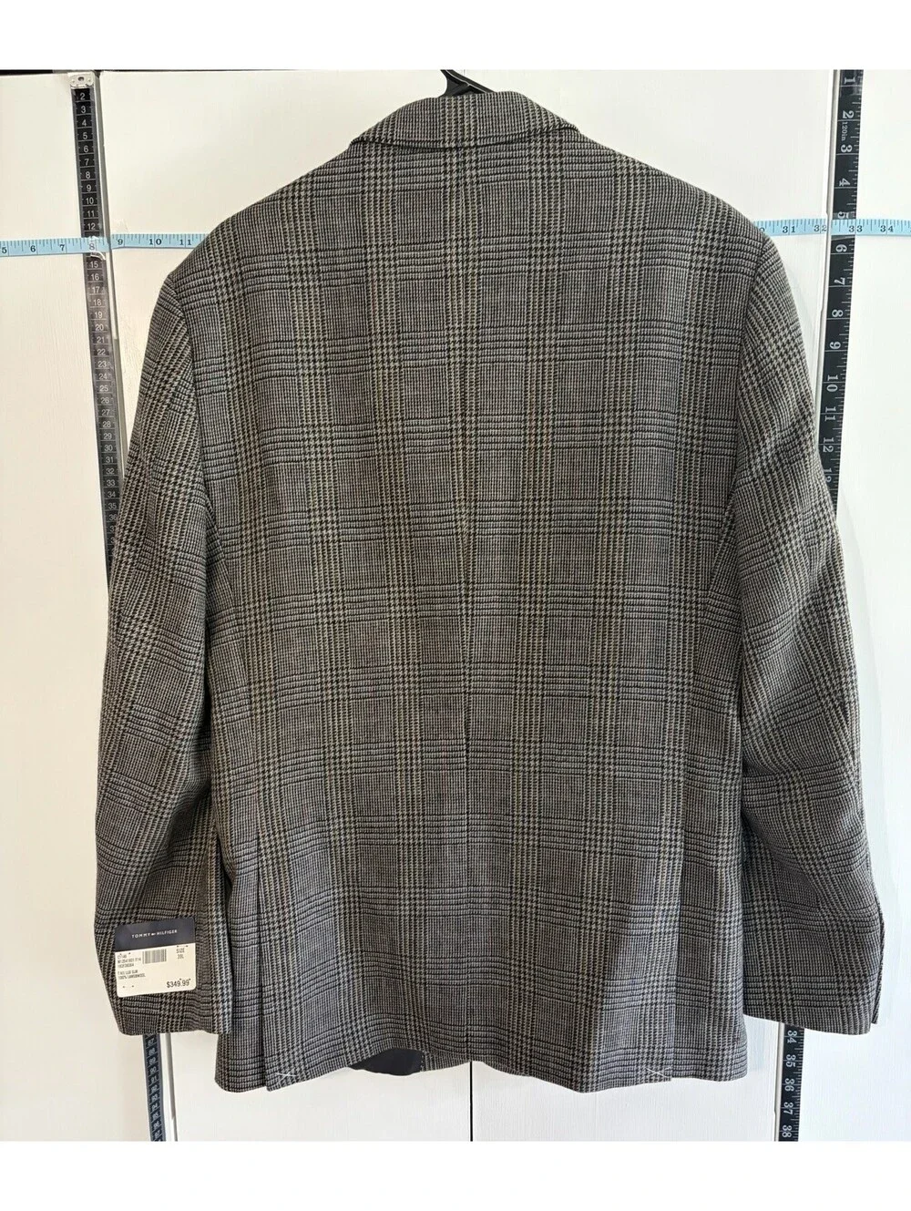 NWT $398 Tommy Hilfiger Luxury 100% Lambswool Glen Plaid Slim Fit Blaze 39L Lux